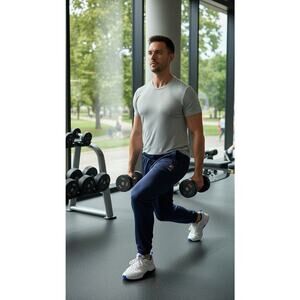 FILA Track Pants Jogger Style Logo Drawstring Navy Blue Men's M 38 inches Long